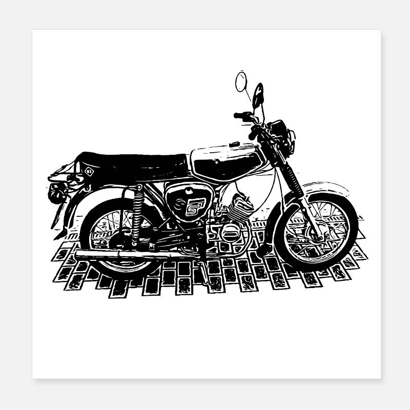 S51 - GDR Motorcycles Poster 8" x 8" (20x20 cm)