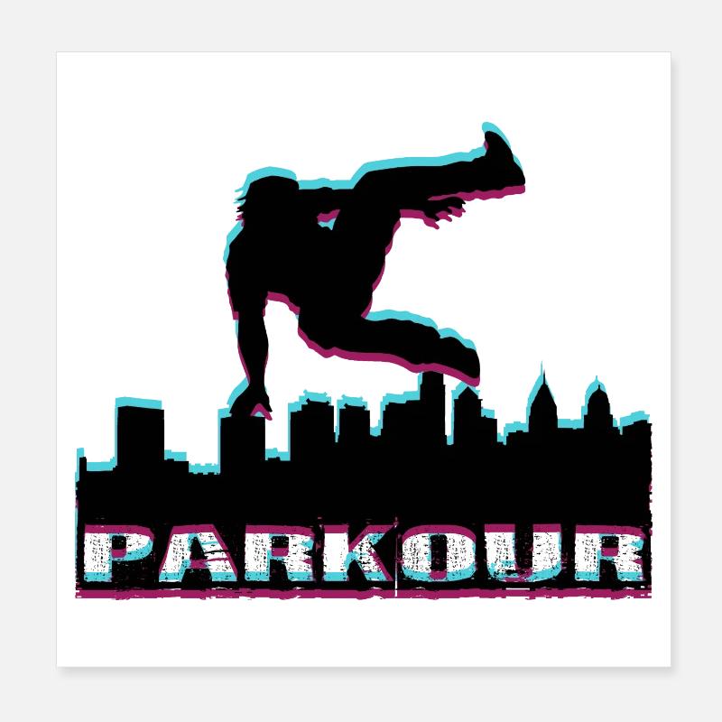 Parkour - Poster 8" x 8" (20x20 cm) - white