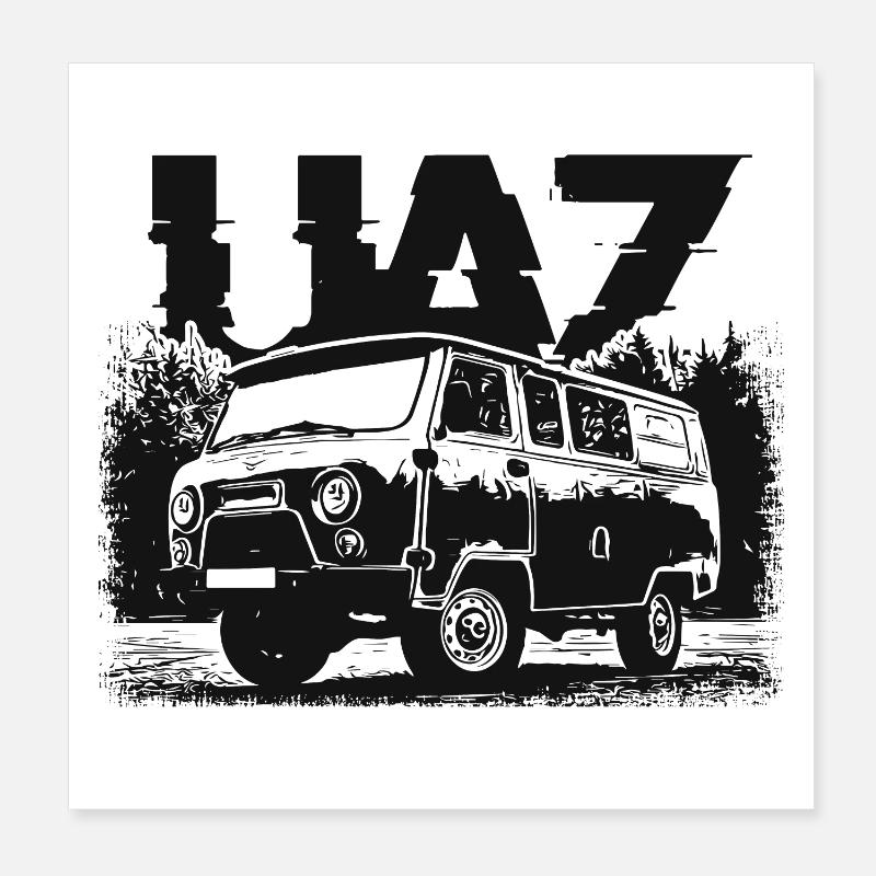 Buchanka UAZ Poster 8" x 8" (20x20 cm)
