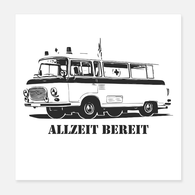 Barkas - B1000 - Ambulance Poster 20 x 20 cm