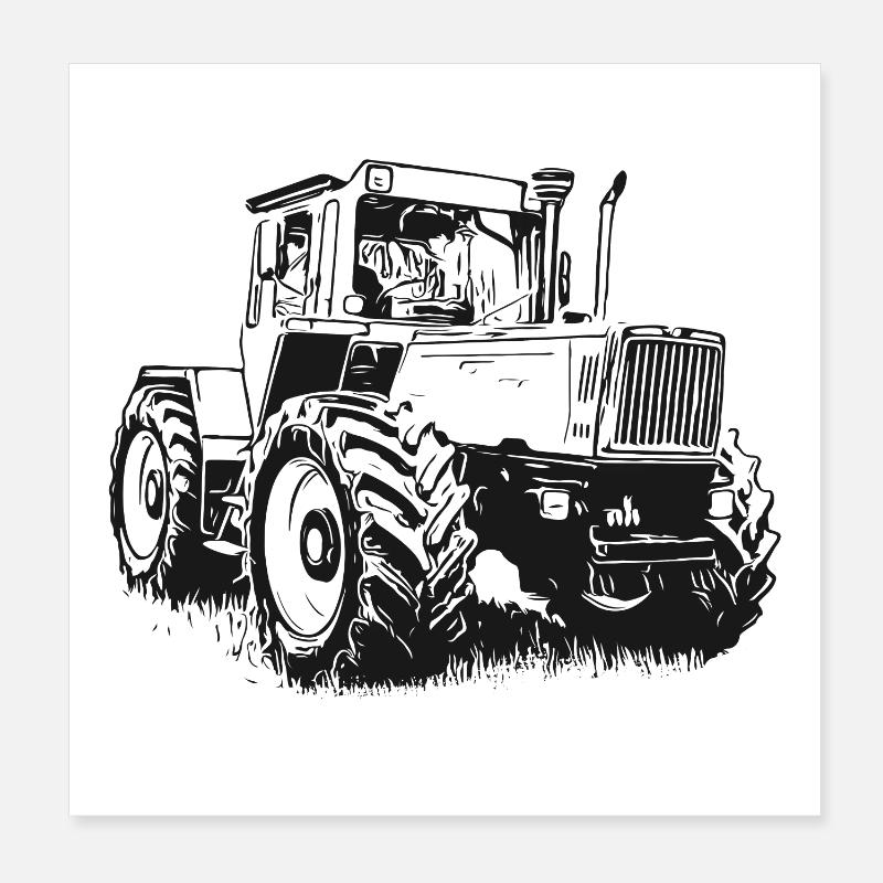 MB trac 1600 turbo | Tractor Poster 8" x 8" (20x20 cm)