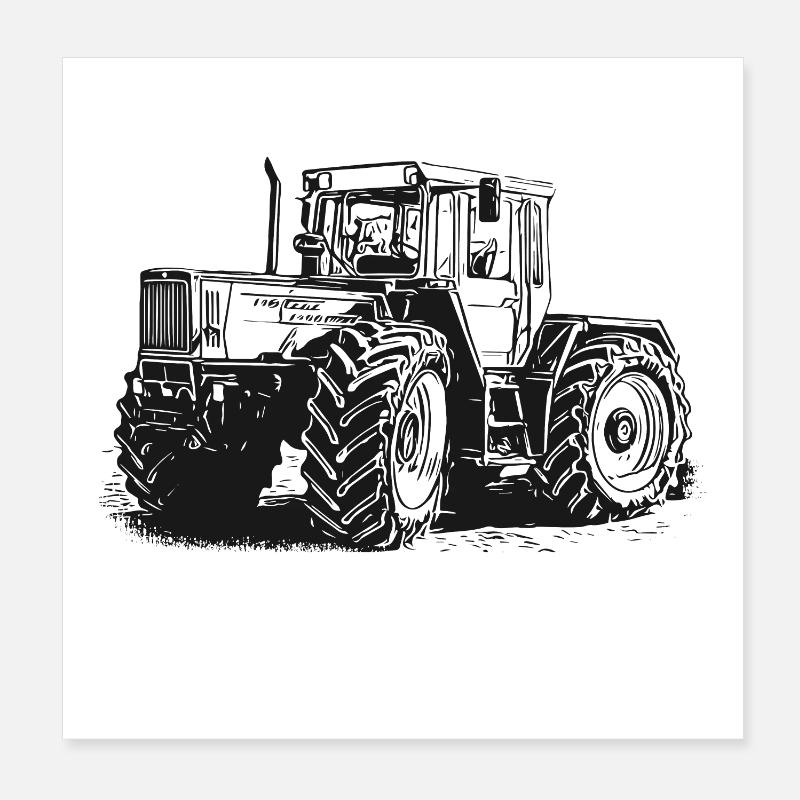 MB trac 1400 turbo | Tractor Poster 8" x 8" (20x20 cm)