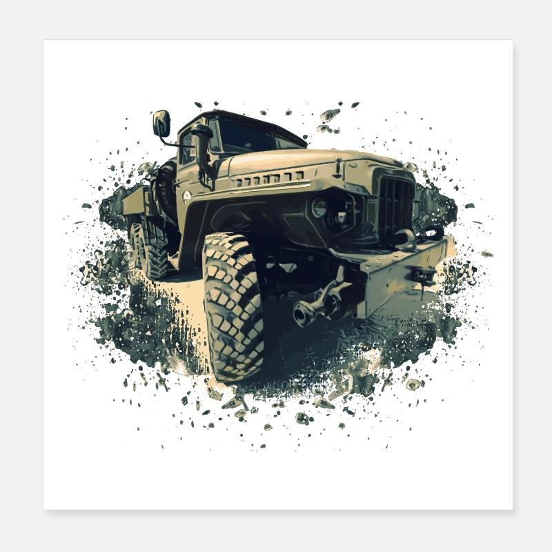 Ural 375 Poster 20x20 cm