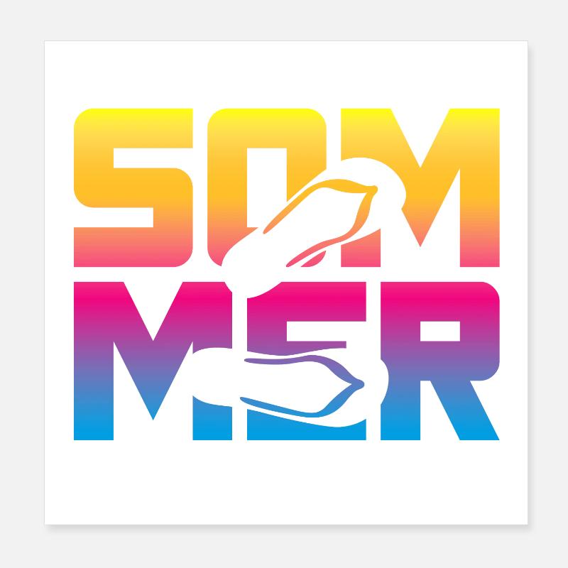 Sommer Farbe Verlauf Flip Flops Urlaub Camping Fun Poster 20x20 cm