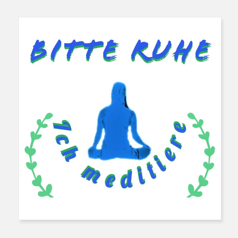 Message de méditation relaxante - Poster 20 x 20 cm - blanc
