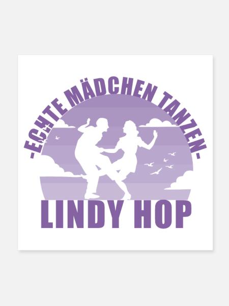 Echte Mädchen tanzen Lindy Hop Geschenk - Poster 20x20 cm - Weiß - Vorne