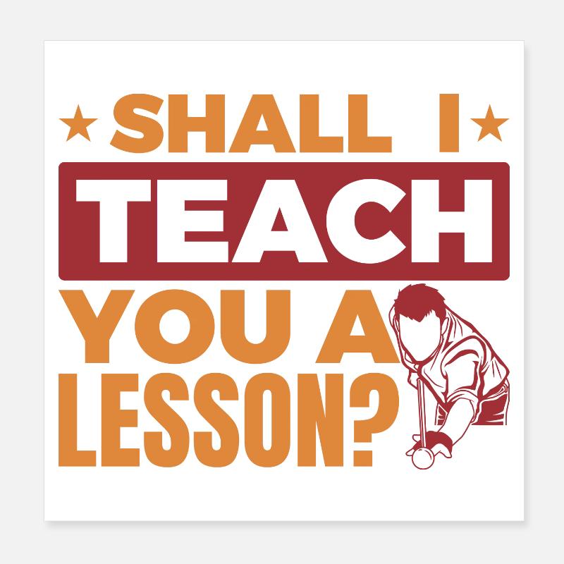 Witziger Billard Spruch Poster 20x20 cm