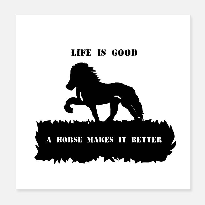 Proverb 2 with horse 1 black Poster 8" x 8" (20x20 cm)