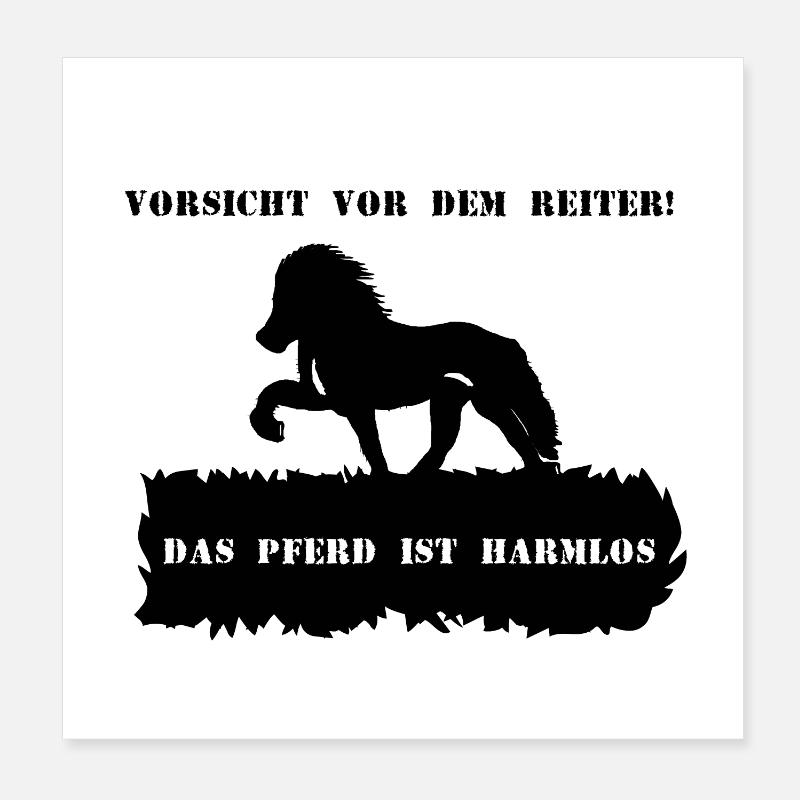 Spruch 1 mit Pferd 1 schwarz Poster 20x20 cm