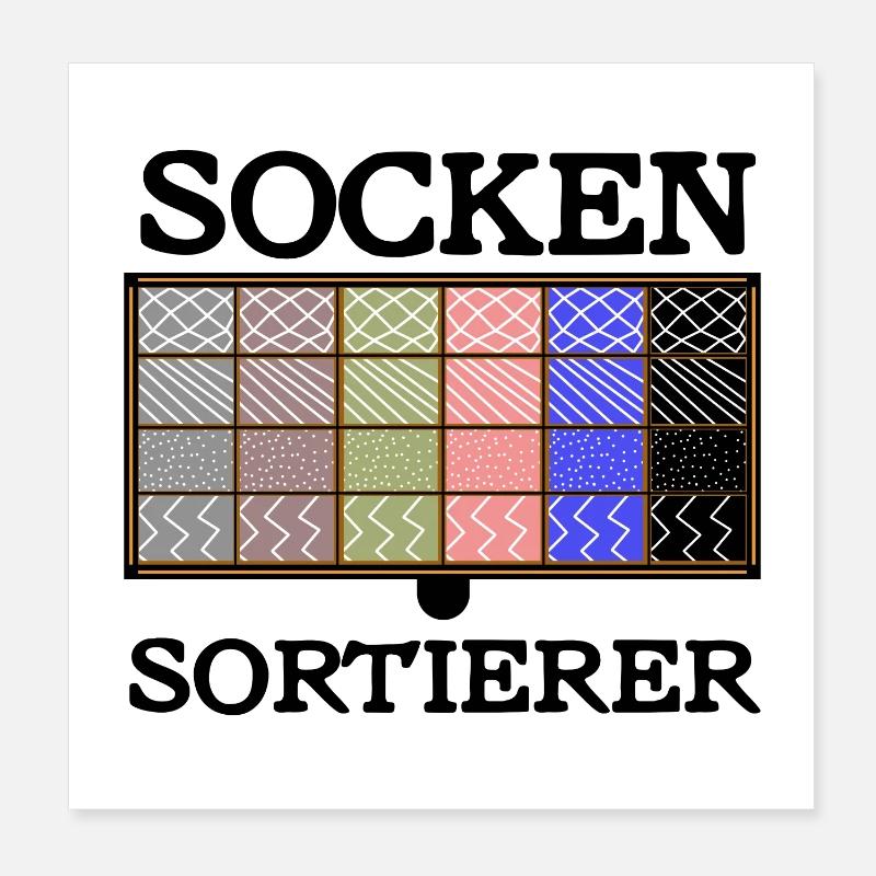 Sockensortierer Poster 20x20 cm