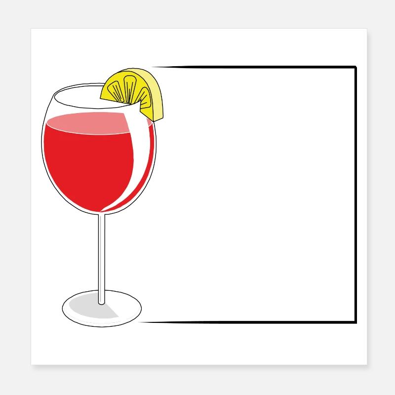 glas with apero in a frame Poster 20x20 cm