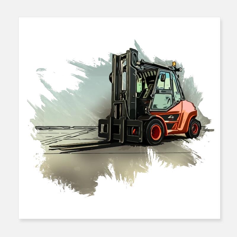 Gabelstapler Poster 20x20 cm