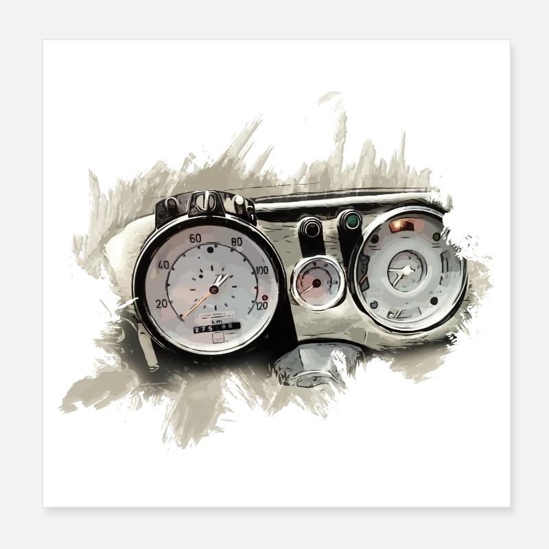 Unimog 406 dashboard Poster 8" x 8" (20x20 cm)