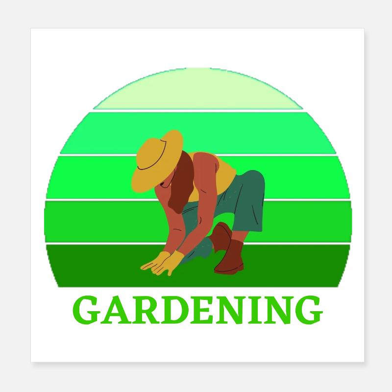 gartenarbeit, gartenarbeit, gartenarbeit, gärtner Poster 20x20 cm