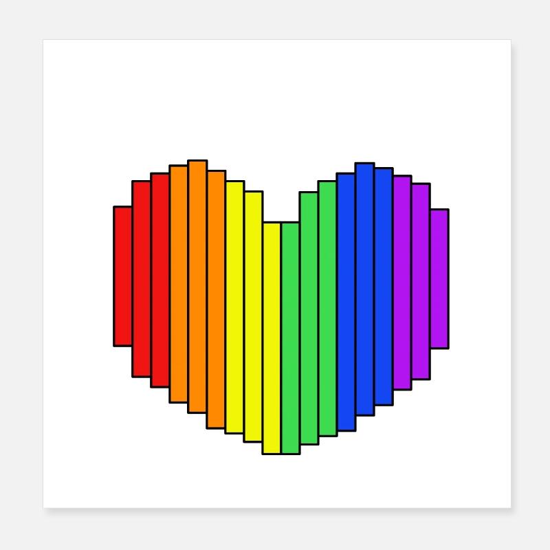 Conception de cœur arc-en-ciel Poster 20 x 20 cm