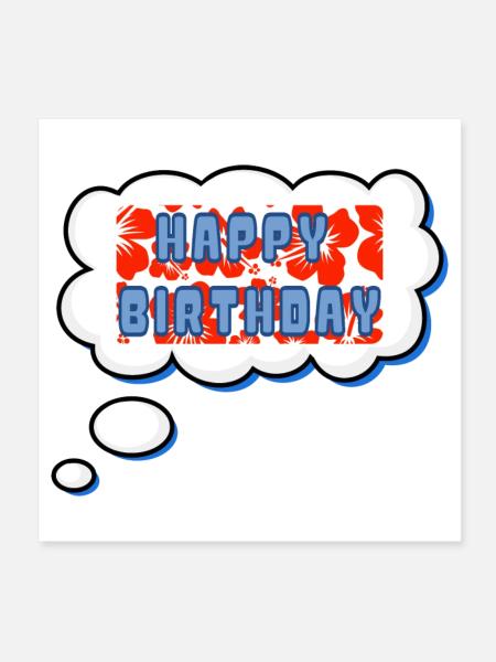 ALLES GUTE ZUM GEBURTSTAG. ALLES GUTE ZUM GEBURTSTAG. JAHRESTAG. - Poster 20x20 cm - Weiß - Vorne