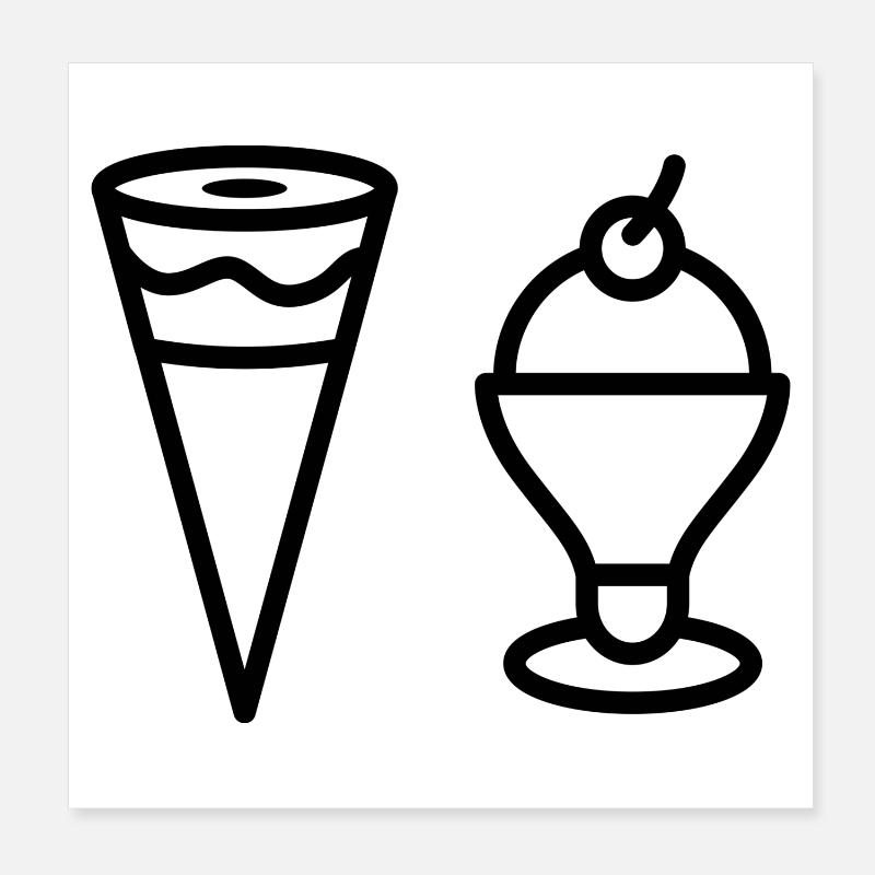 J’adore la crème glacée Poster 20 x 20 cm