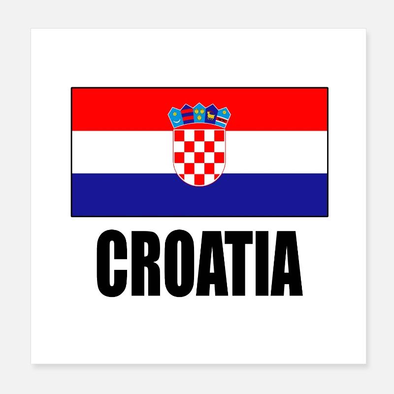 Drapeau de la Croatie Poster 20 x 20 cm