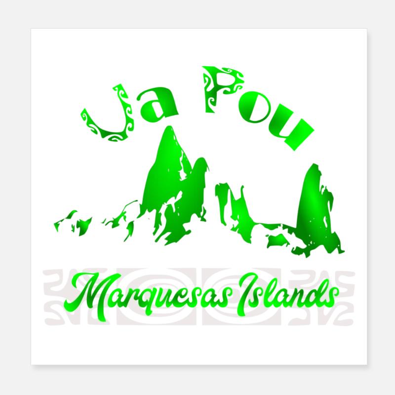 UA POU (Citron vert) - Poster 20 x 20 cm - blanc