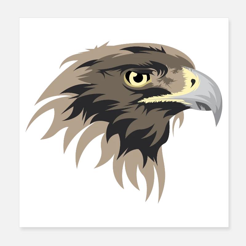 Eagle head illustration golden eagle icon icon Poster 8" x 8" (20x20 cm)