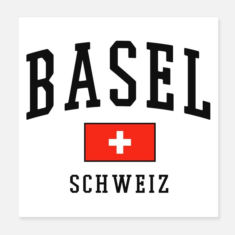 Basel Switzerland Flag Poster 8" x 8" (20x20 cm)