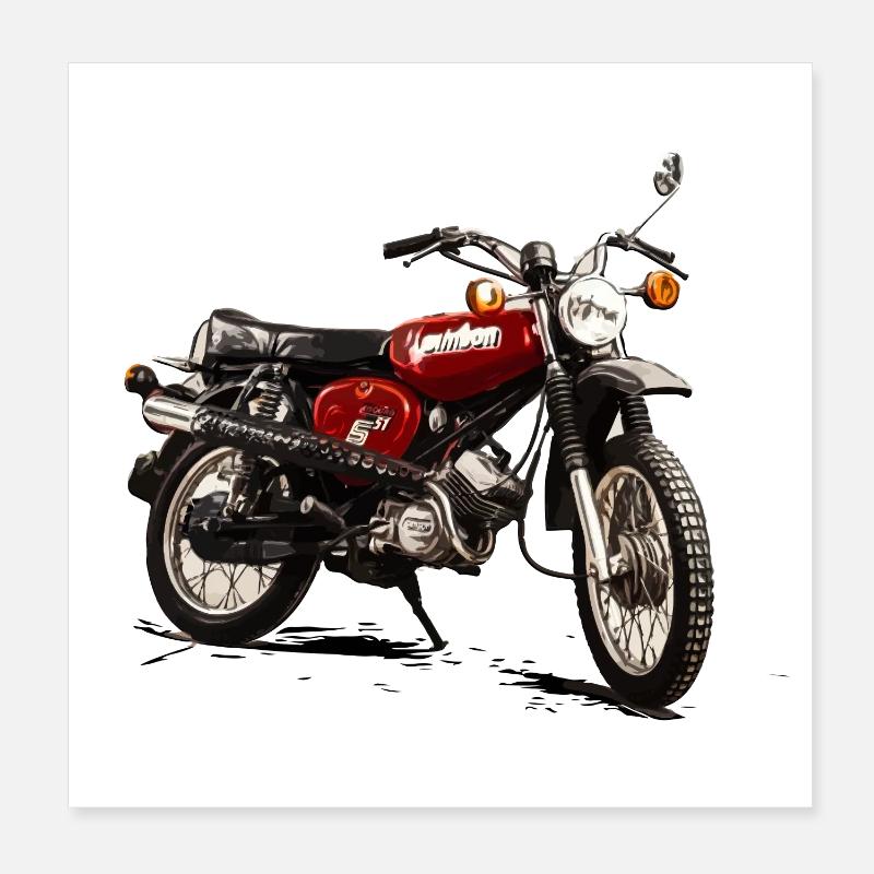 S51 Enduro Simson Motorrad Poster 20x20 cm