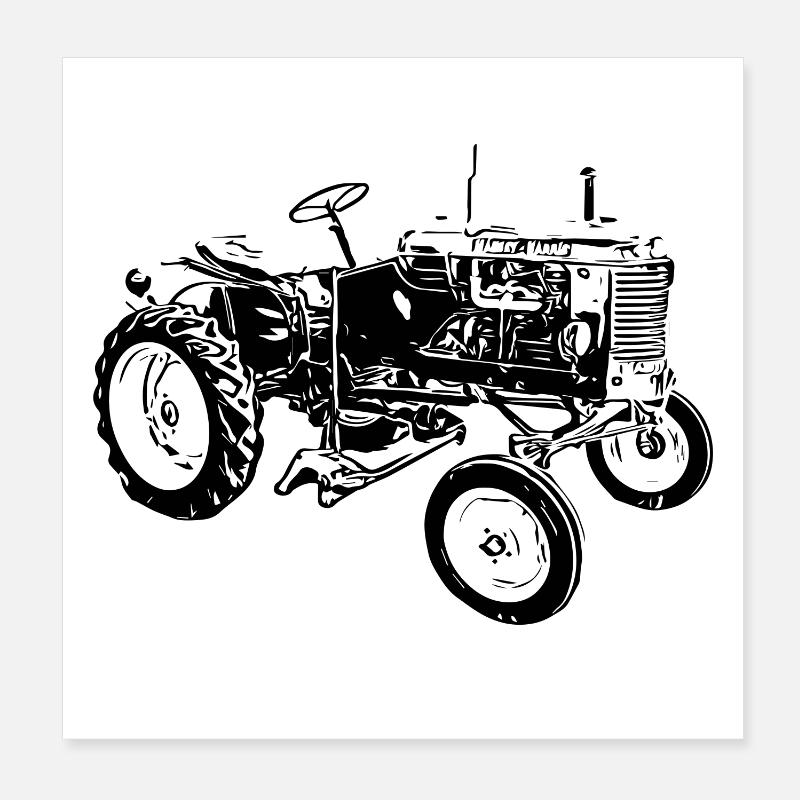 Tractor Pony Poster 8" x 8" (20x20 cm)