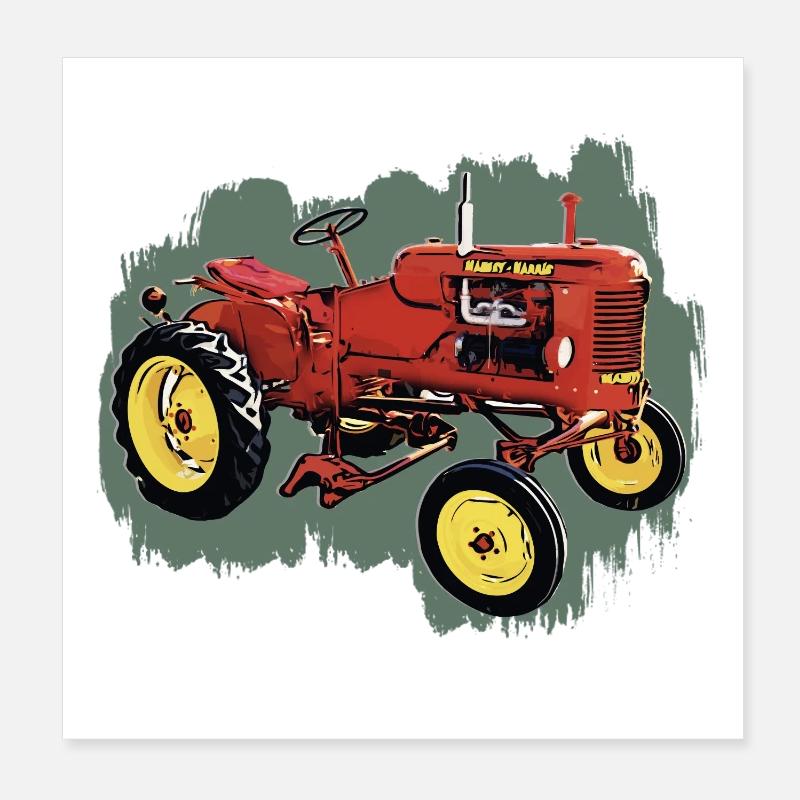 Tractor Pony Poster 8" x 8" (20x20 cm)