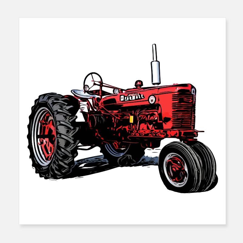 Tractor H Poster 8" x 8" (20x20 cm)