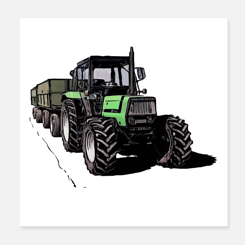 Deutz 4.31 Traktor mit Anhänger Poster 20x20 cm