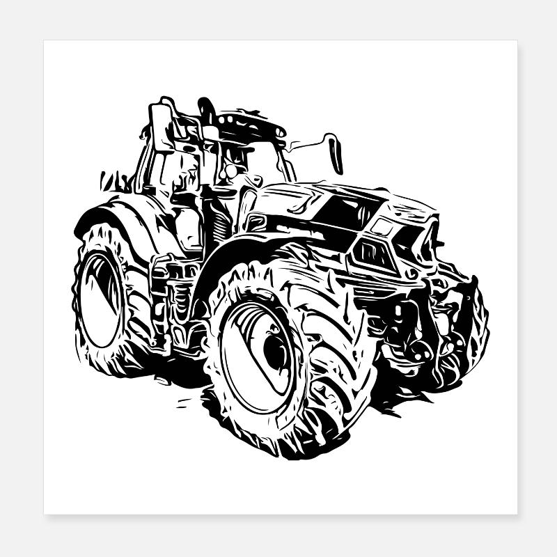 Tracteur Poster 20 x 20 cm