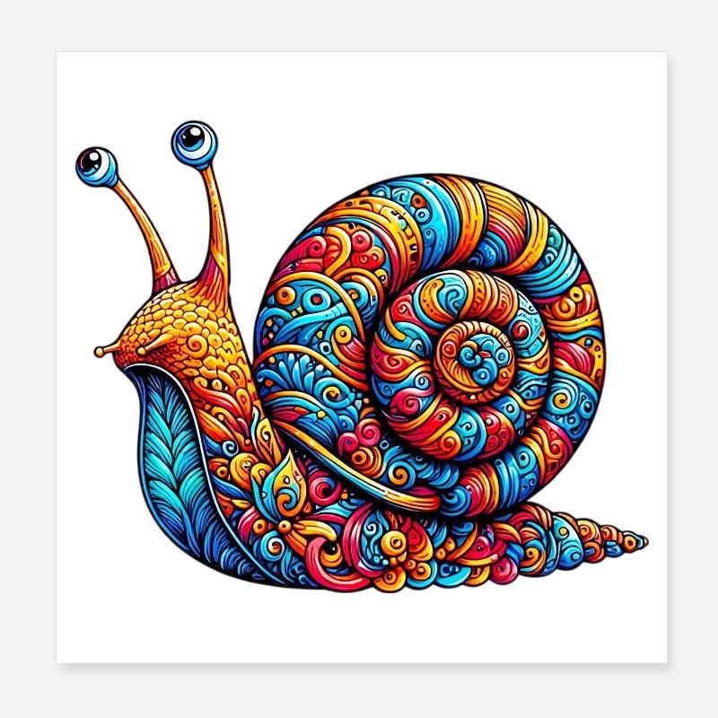 Snail Poster 8" x 8" (20x20 cm)