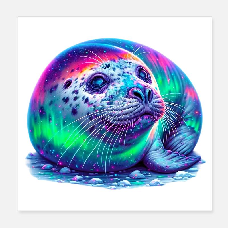 Aurora Borealis Siegel Poster 20x20 cm