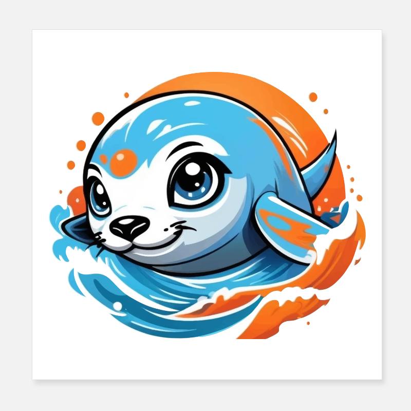 Süßes Robbenbaby Poster 20x20 cm