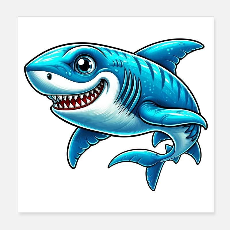 Requin Poster 20 x 20 cm