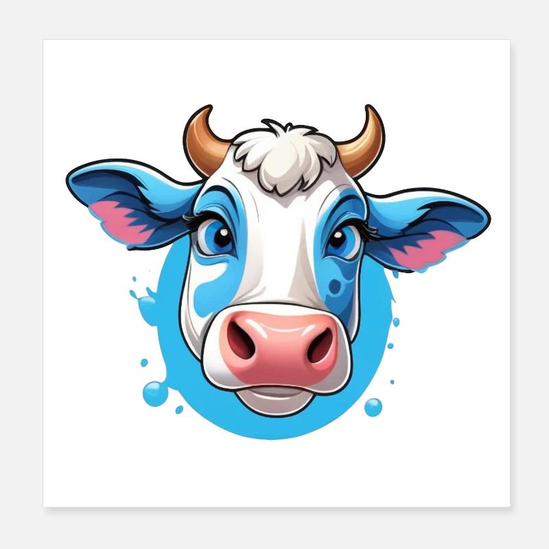 Vache colorée Poster 20 x 20 cm