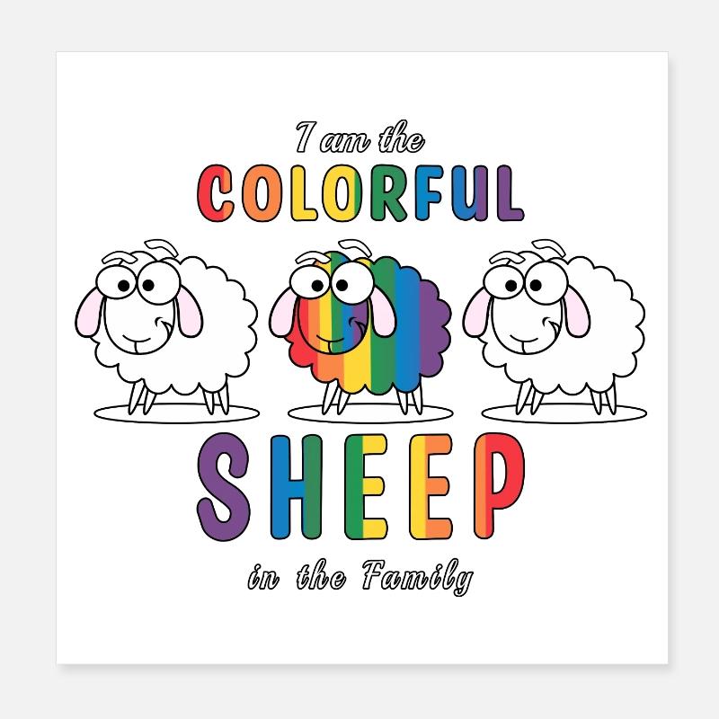 Das bunte Schaf Poster 20x20 cm