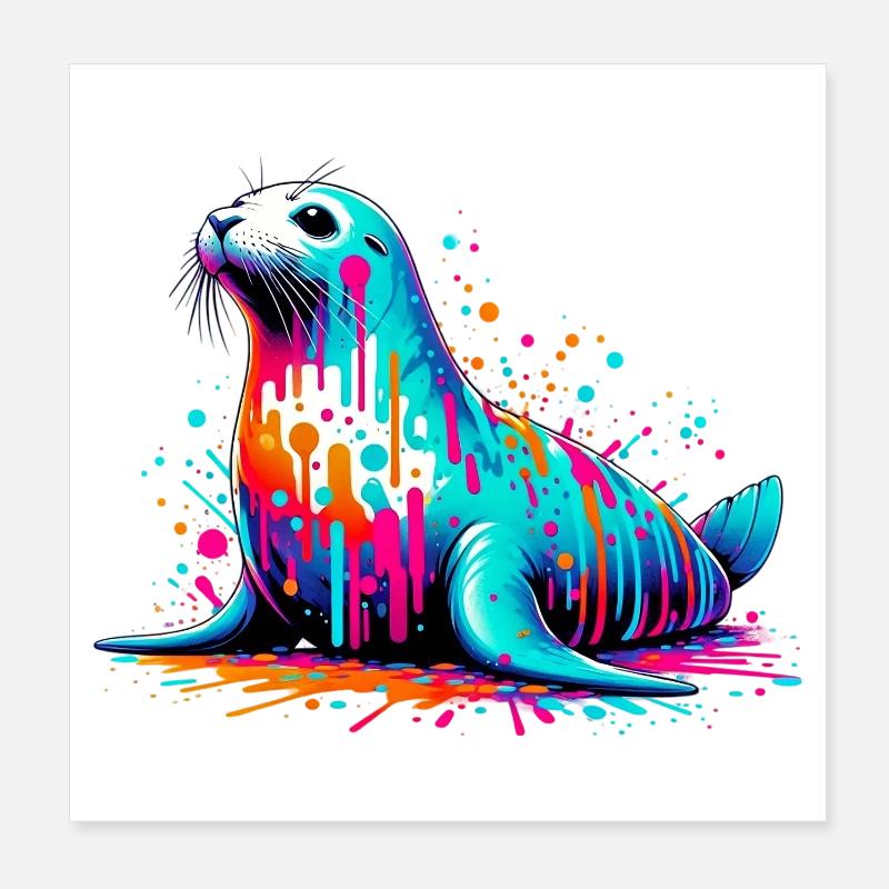 Phoque Poster 20 x 20 cm