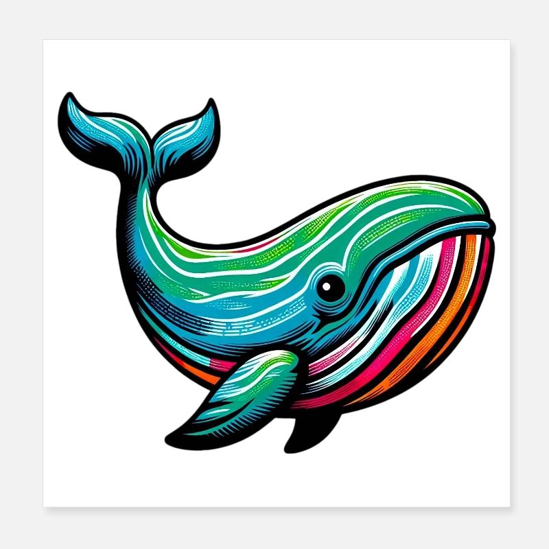Whale Poster 8" x 8" (20x20 cm)