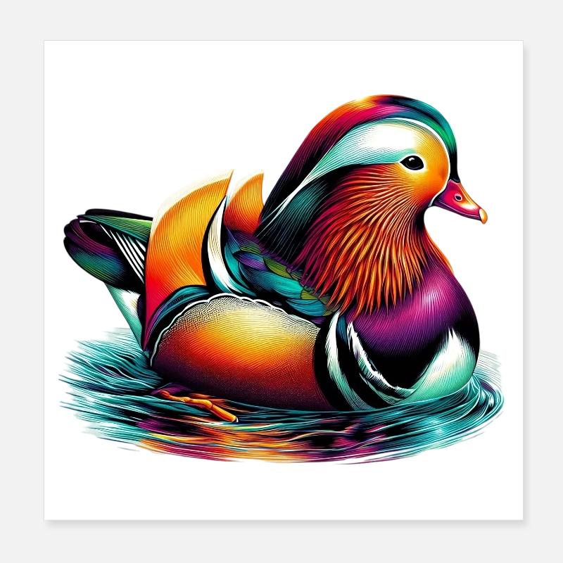 Mandarinente Poster 20x20 cm