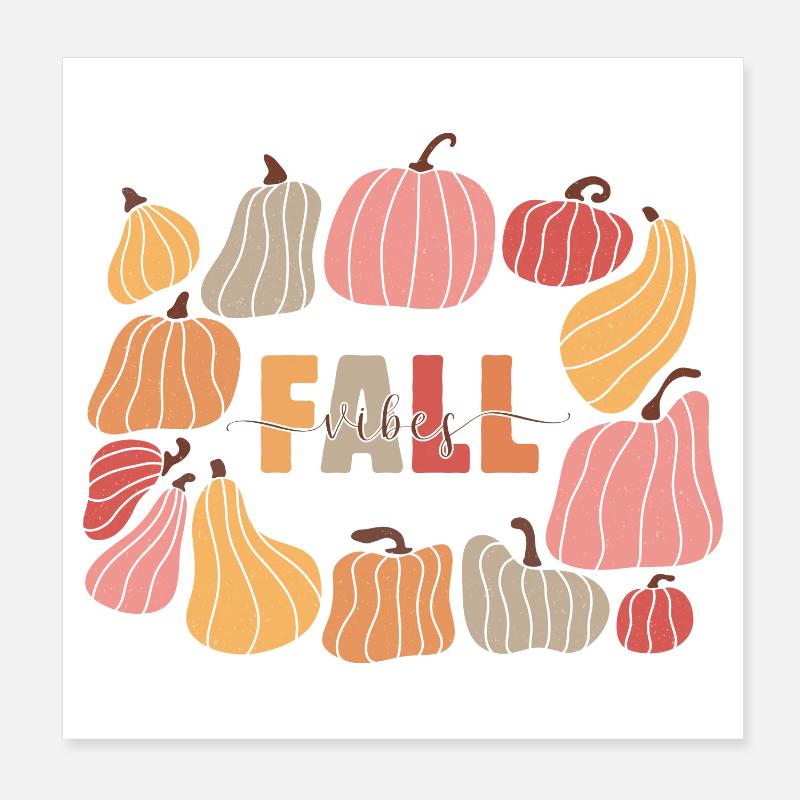 Pumpkins Fall Vibes Poster 8" x 8" (20x20 cm)