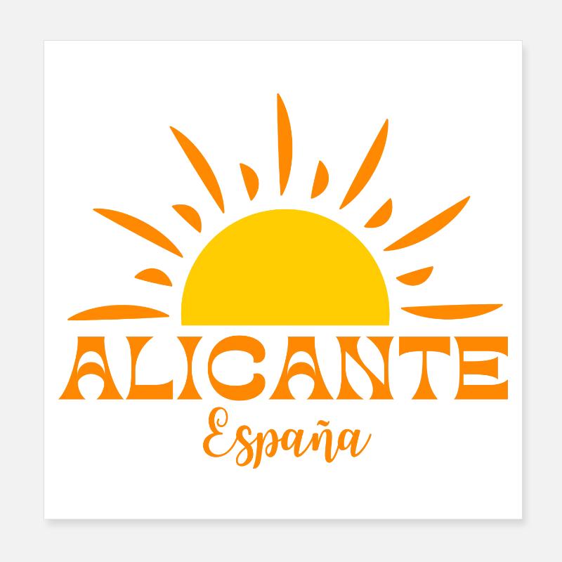 Vibrant Sunburst Alicante Spain Design - Poster 8" x 8" (20x20 cm) - white