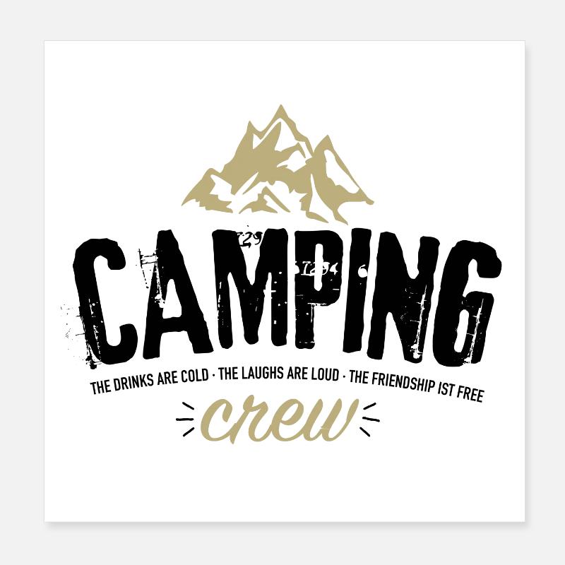 Berggipfel Crew - Poster 20x20 cm - Weiß