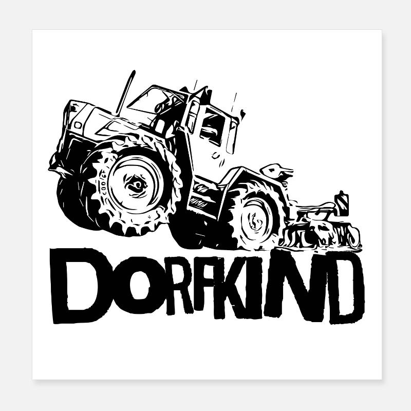 MB trac Dorfkind Traktor hebt ab Poster 20x20 cm