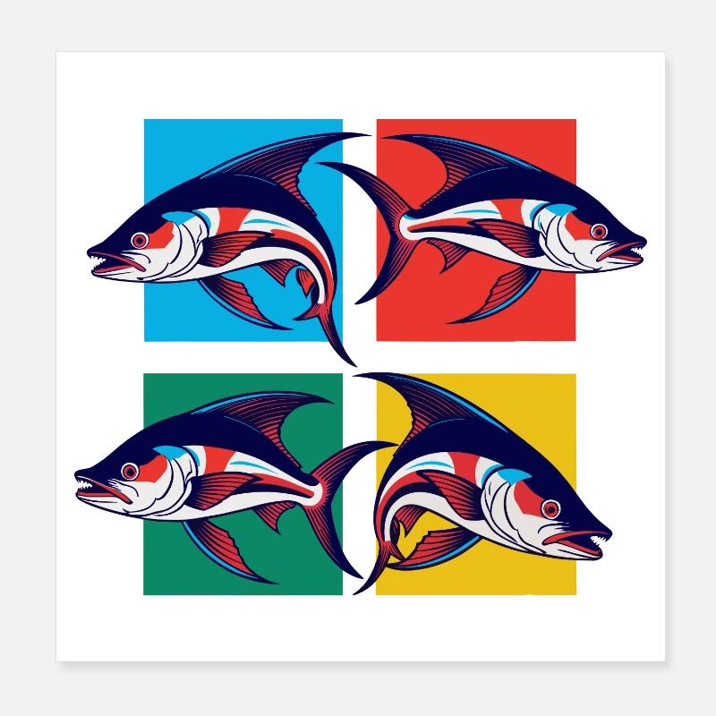 Fische Poster 20x20 cm