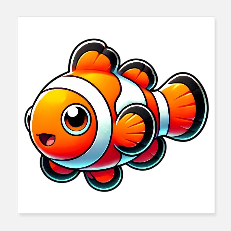 Poisson-clown Poster 20 x 20 cm