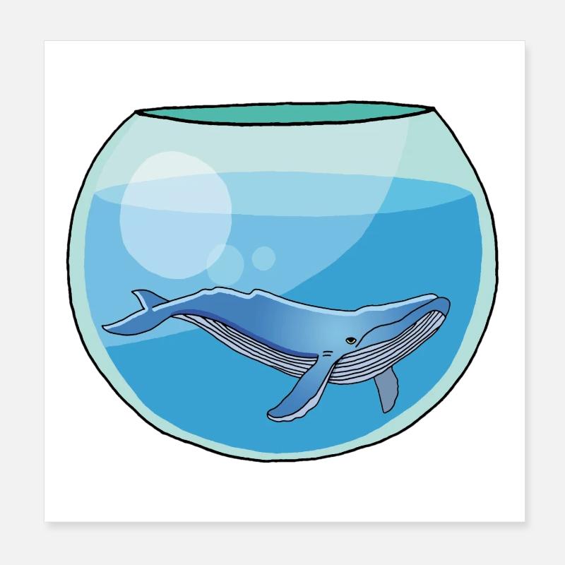 Bocal à baleine Poster 20 x 20 cm
