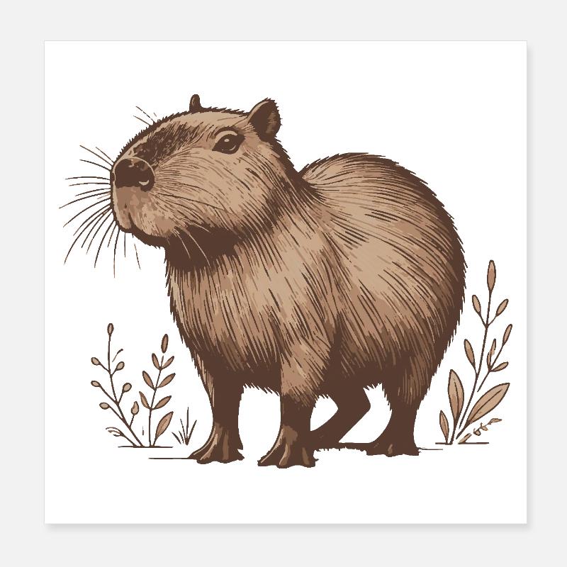 Capybara Poster 20 x 20 cm
