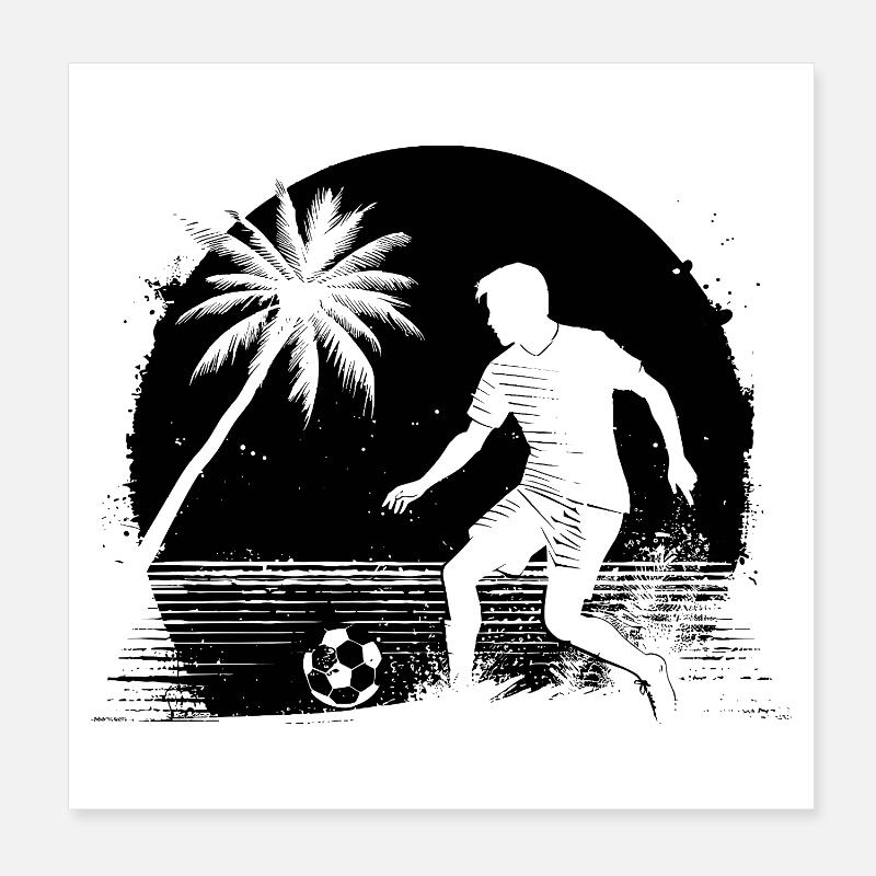 Footballer Sketch Poster 8" x 8" (20x20 cm)
