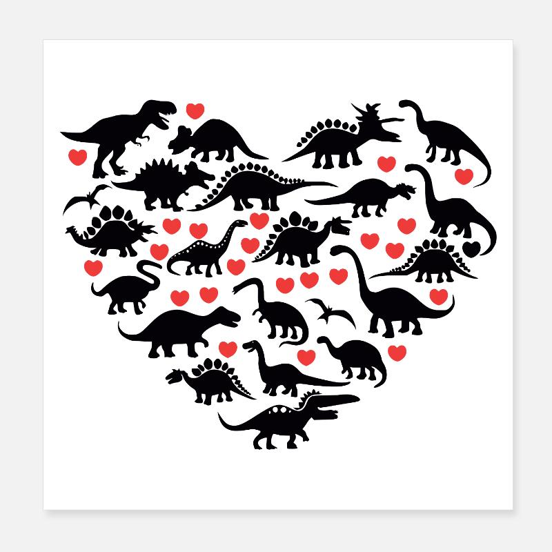 Ich liebe Dinosaurier Poster 20x20 cm